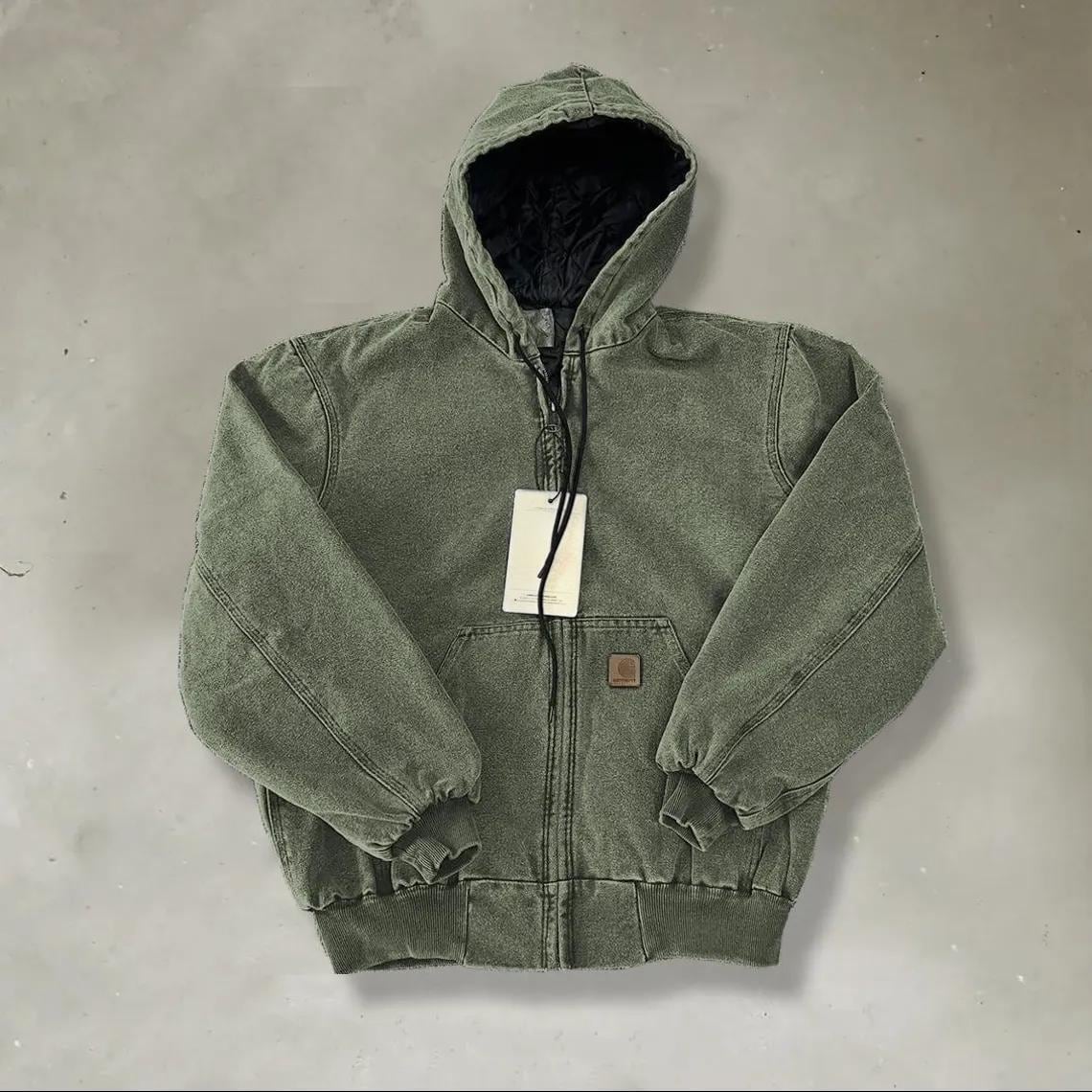 ジャケット・アウター carhartt Green Carhartt WIP Active Jacket (Quilted Fleece Lined) - Tarragon