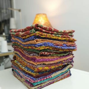 Mixed assorated ,Handmade, Kantha Kitchen towel ,Cotton Towel ,colorful towel ,set of 5 pcs, Vintage ,cloth napkin towels,
