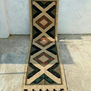 Wool Kilim Runner Rug, Hallway Runner, Custom Length Runner Rug, Handwoven Geometric Rug, Entryway Kitchen Runner