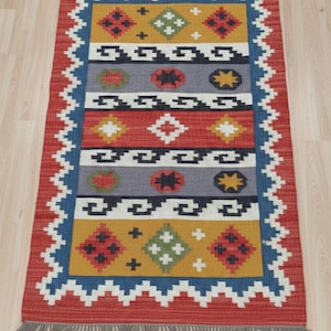 Vintage stair rugs,Handwoven, Wool and Jute Rug Handmade, Kilim Dhurrie Rug, Traditional Indian jute Area rug Custam Size Rugs