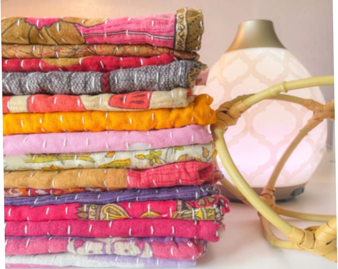 Mixed assorated ,Handmade, Kantha Kitchen towel ,Cotton Towel ,colorful towel ,set of 5 pcs, Vintage ,cloth napkin towels