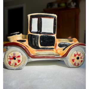 ボルギーニ カー 1969 セラミック ヴィンテージ ワイン デカンタ イタリア製 イエロー カー バー カート