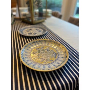 Plate Decorative Blue White Floral Hand Painted Porcelain  Ceramic Decorative Plates Centerpiece