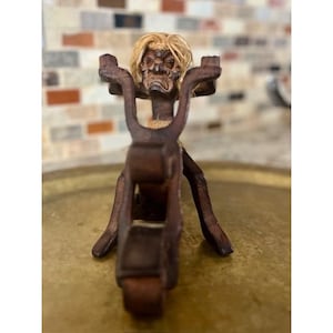 Tiki Tribal Motorrijden Man Handgemaakt Hout Harley Davidson Liefhebbers Biker Bar Man Cave Tiki Bar Decor Vaderdagcadeau Man Cave