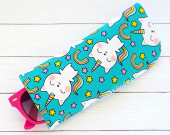 Soft Eyeglass Case Caticorn Unikitty Lightweight Holder for Glasses Cat Fabric Eyeglasses Case for Sunglasses Unicat Kitty Cats