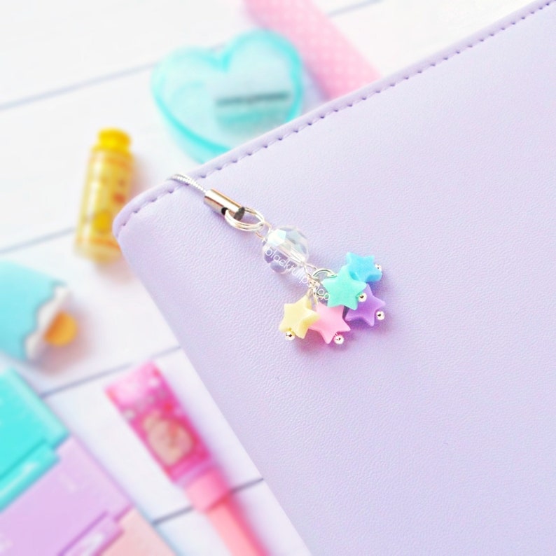 Kawaii Star Charms Cell Phone Charm Pastel Charms Pastel Etsy