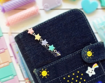 Dainty Star Charm, Kawaii Planner Accessories, Pastel Star Beads, Planner Accessory, Cell Charm, Backpack, Purse Charm, Fairy Kei