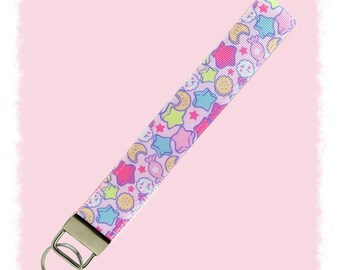 Cute Keychain Kawaii Key Ring Ribbon Key Fob Key Fob Wristlet