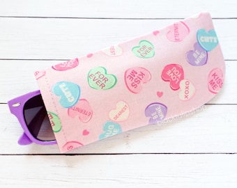 Pastel Pink Sunglasses Case, Japanese Pastel Fabric, Kawaii Sunglasses Sleeve, Eyeglasses Holder