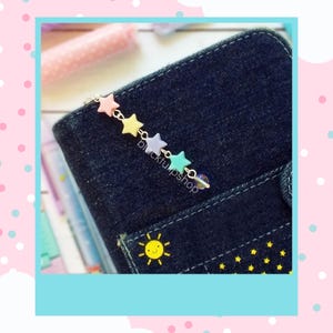 Dainty Star Charm, Kawaii Planner Accessories, Pastel Star Beads, Planner Accessory, Cell Charm, Backpack, Purse Charm, Fairy Kei
