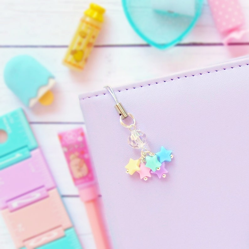 Kawaii Star Charms Cell Phone Charm Pastel Charms Pastel Etsy