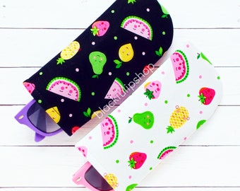 1pc Kawaii Fabric Eyewear Case for Sunglasses Soft Case for Reading Glasses Happy Fruit Soft Fabric Eyewear Holder - One Eyewear Case