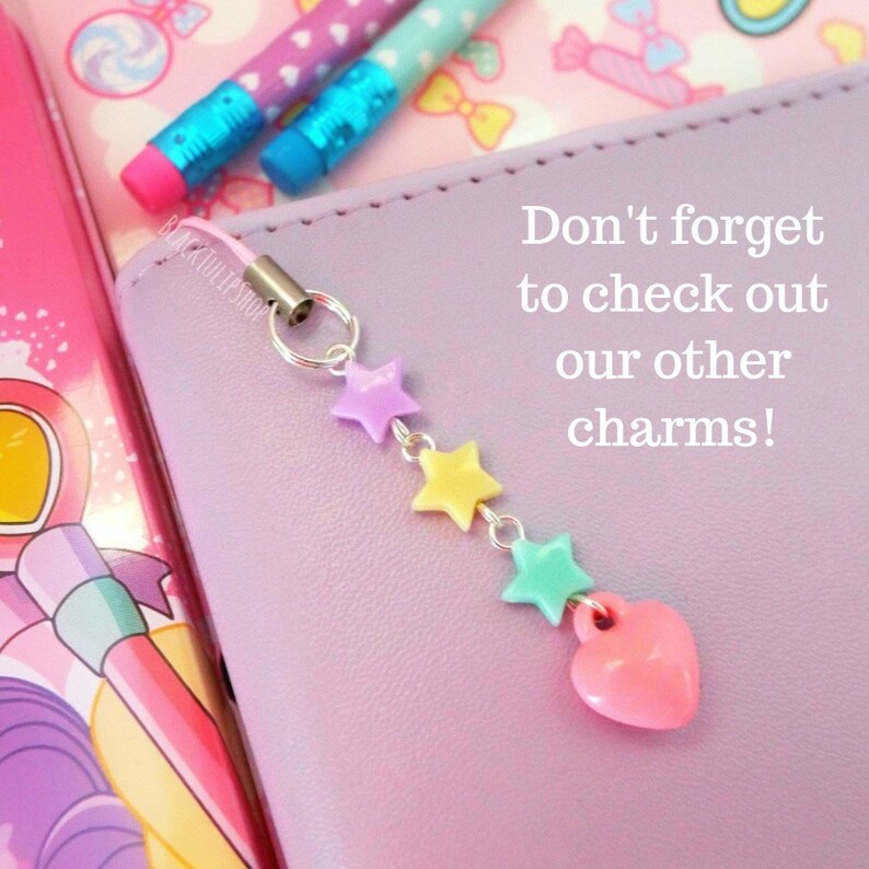 AS IS 1pc Pastel Pink Strawberry Bell Charm Kawaii Strawberry Charms Jingle Bell Cell Phone Charm Pink Strawberries Fairy Kei Planner Charms image 6