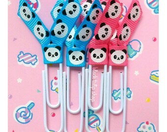 2pc-4pc Kawaii Planner Panda Clips, Planner Clips, Paperclips, Ribbon Clips