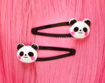 2pc Kawaii Cute Hair Clips Hair Barrettes Pandas Hair Clip Hair Accessories Fairy Kei Sweet Lolita Kawaii Fashion