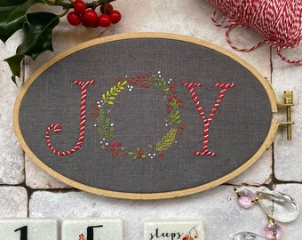 Christmas Joy Hand Embroidery Pattern pdf file instant download