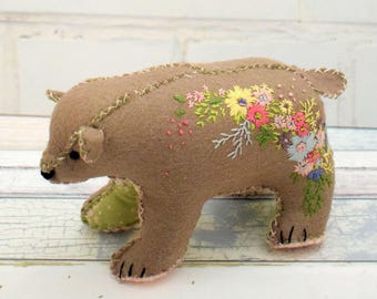 Blossom Bear Pin Cushion pdf pattern instant download