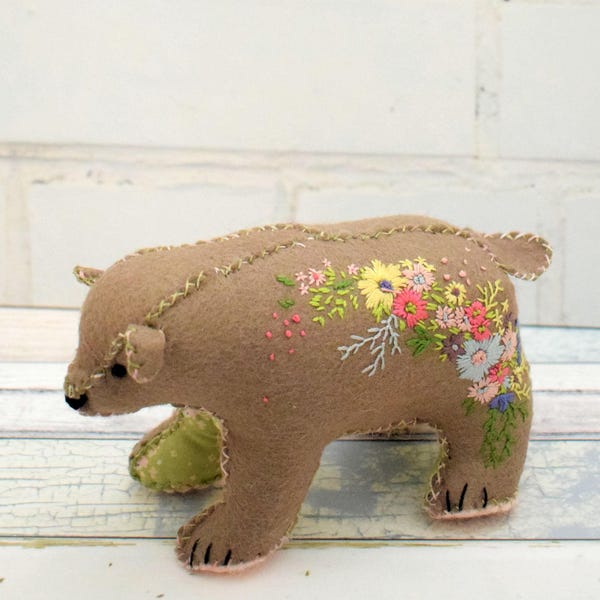 Blossom Bear Pin Cushion pdf pattern instant download