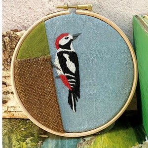 Motif de broderie à la main Pic : oiseau anglais, point facile (fichier PDF)
