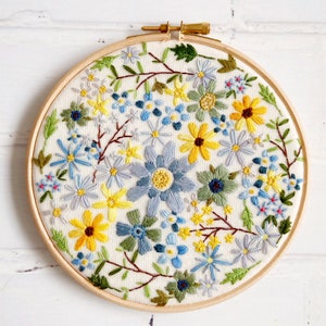 Sunshine Blossom Hoop Hand Embroidery Pattern pdf instant download image 3