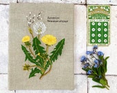 植物タンポポの手刺繍パターン、デジタルPDFファイル、即時
