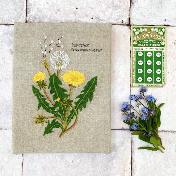 植物タンポポの手刺繍パターン、デジタルPDFファイル、即時