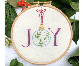 Christmas Bauble Hoop Hand Embroidery Pattern pdf instant download