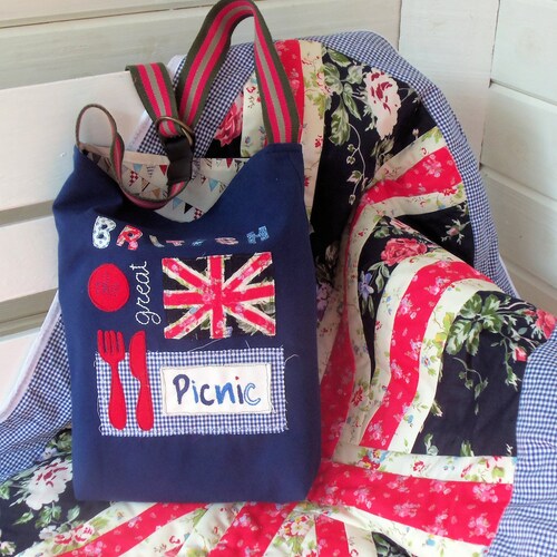 Great British union Jack Picnic Blanket and Bag Pattern Etsy