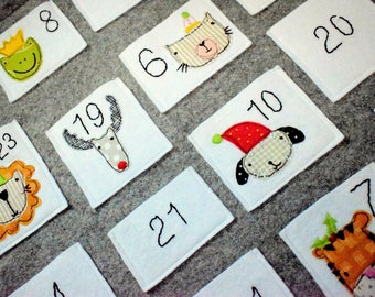 Festive Friends Advent Calendar Sewing and Embroidery Pattern pdf instant download