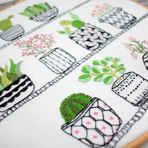 Rosie's House Plants hand embroidery hoop succulents pdf instant download pattern image 4