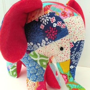 Charlie the Patchwork Elephant digital soft toy pattern image 2