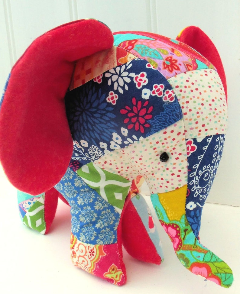 Charlie the Patchwork Elephant digital soft toy pattern image 2