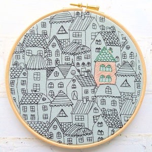 Our House Hand Embroidery Hoop pattern pdf file instant download fun contemporary stitching design