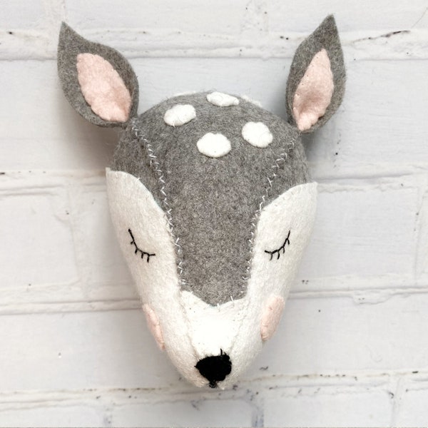 Baby Deer Head  Felt Animal Head Faux Taxidermy Pattern pdf file instant download