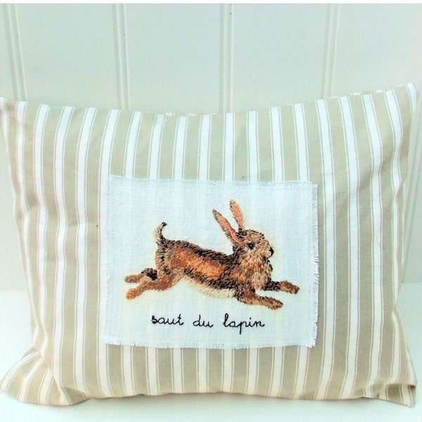 Leaping Rabbit Cushion pattern instant download pdf file