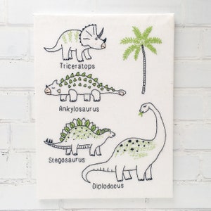Freddie's Dinosaurs Easy Hand Embroidery Pattern pdf instant download image 3