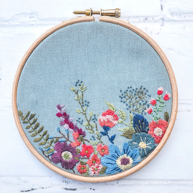 Winter Florals Hoop Hand Embroidery Pattern Instant Download - Etsy