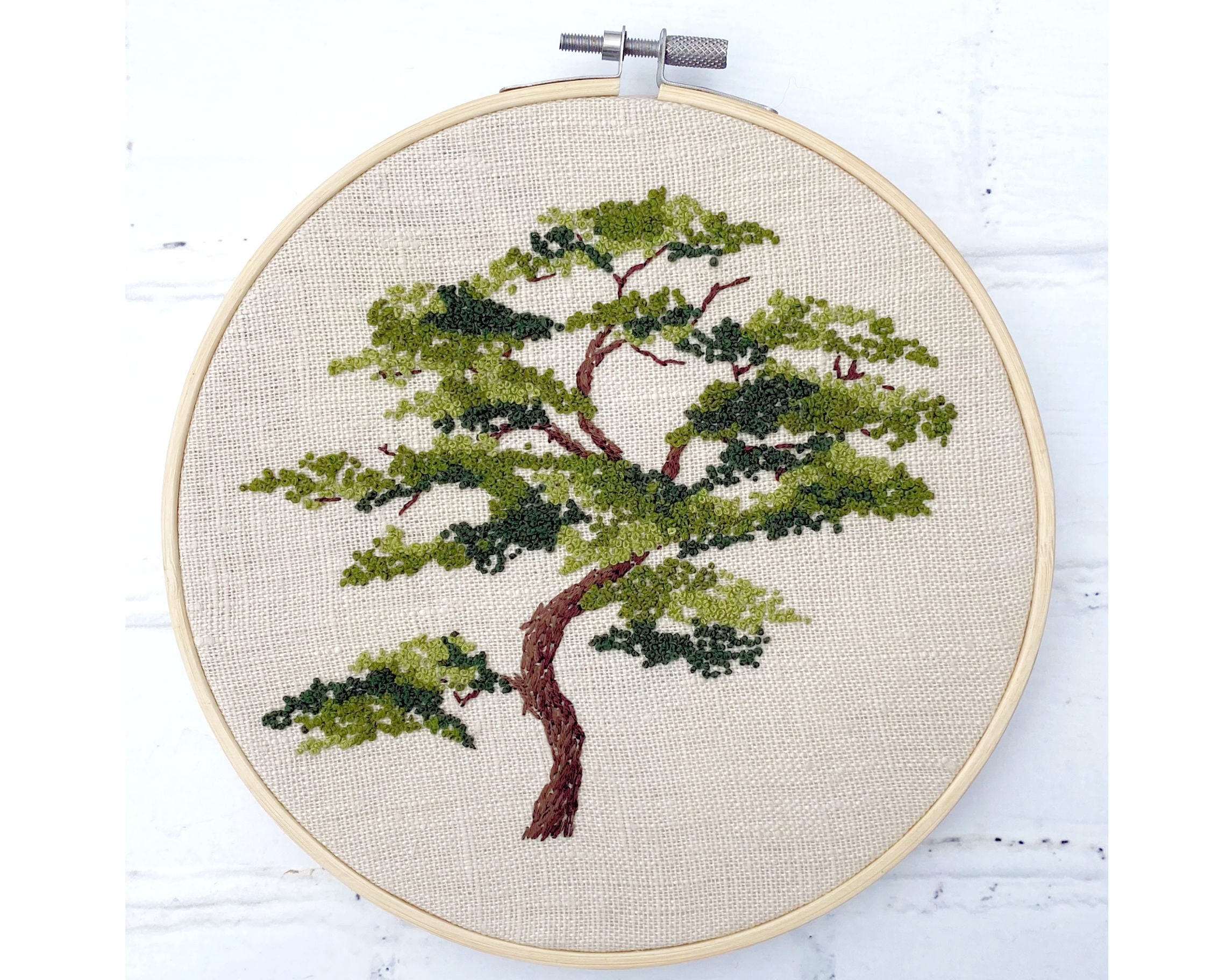 Beginner Cross Stitch Kit: Bonsai Tree / Custom Embroidery Design