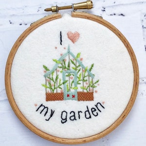 Love My Garden Hand Embroidery Hoop pattern pdf instant download