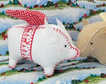 Angel Pigs Christmas Softie pdf pattern