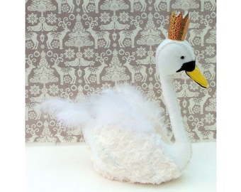 fairy Tale Swan pdf downloadable sewing softie pattern