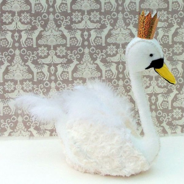 fairy Tale Swan pdf downloadable sewing softie pattern