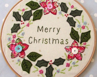 Merry Christmas Hoop Decoration Instant download pdf pattern