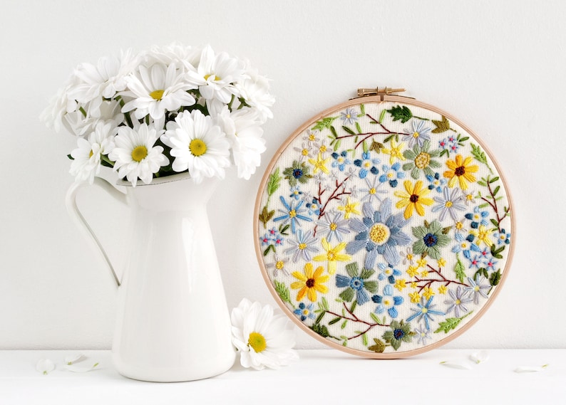 Sunshine Blossom Hoop Hand Embroidery Pattern pdf instant download image 2