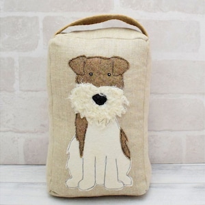 Scruffy Dog Applique Door Stop sewing pattern instant download pdf file