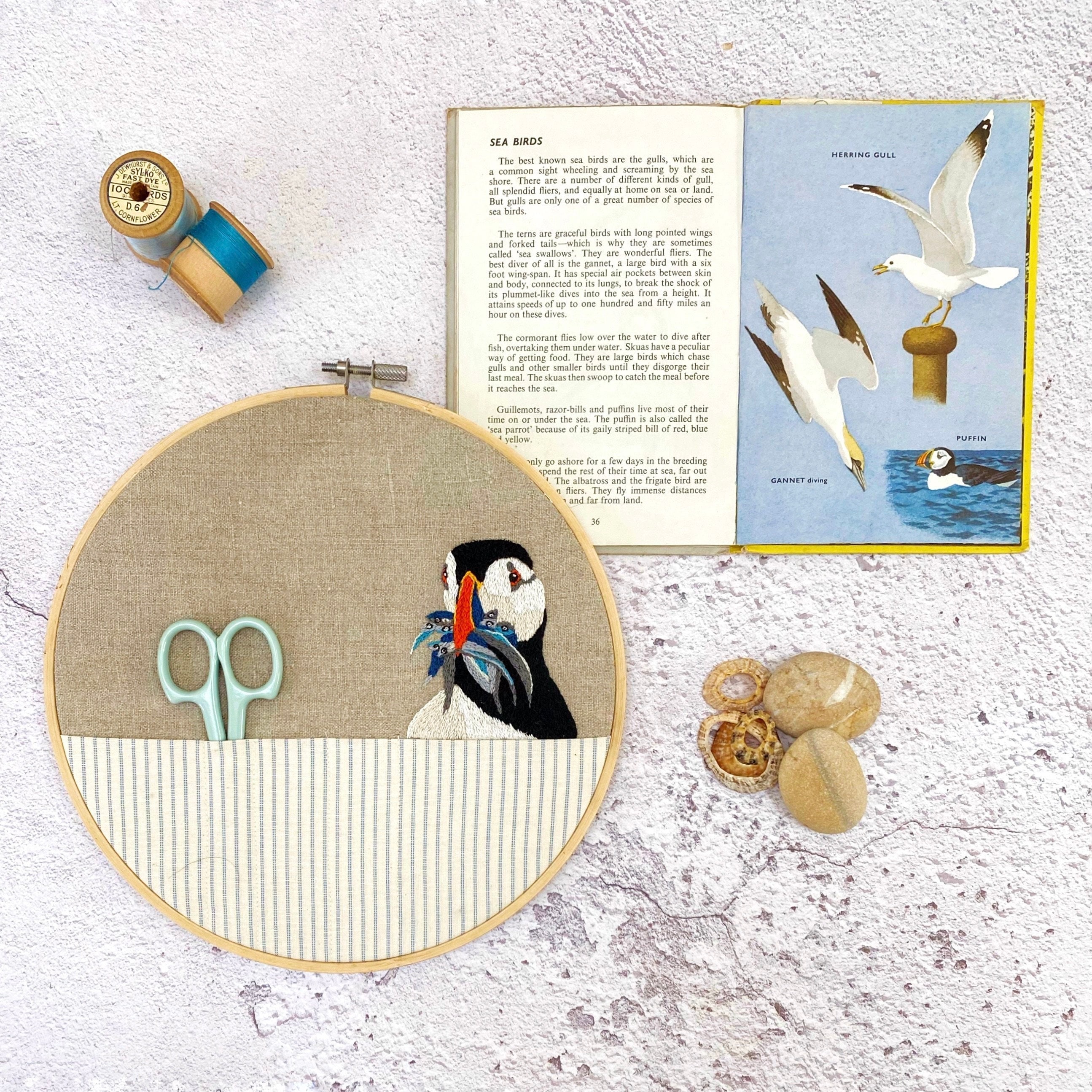 Buy Puffin Storage Hoop Hand Embroidery and Sewing Pattern Digital
