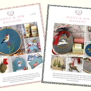 Twelve month (annual) subscription to the Bustle & Sew Magazine digital publication pdf sewing embroidery magazine