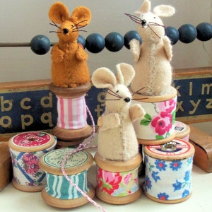 Cotton Spool Mice downloadable pdf softie pattern image 2