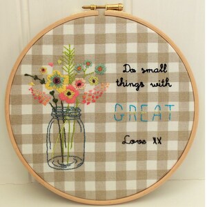 Small Things, Great Love Hand Embroidery Pattern Hoop Art pdf download image 1