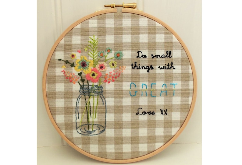 Small Things, Great Love Hand Embroidery Pattern Hoop Art pdf download image 1